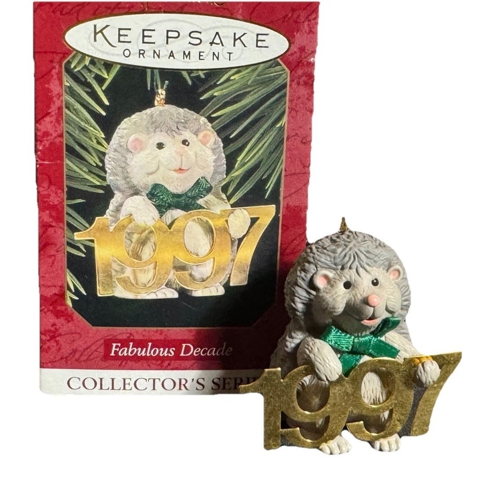 Vintage Hallmark Keepsake Ornament Fabulous Decade 1997 Hedgehog